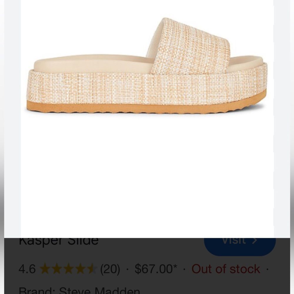 Steve Madden Kasper Woven Slide Sandals in Natural Size 7.5 Worn once! - Picture 2 of 7